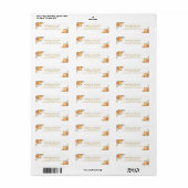 Elegant spring orange flowers with Golden tones Etiket (Full Sheet)
