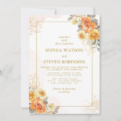 Elegant spring orange flowers with Golden tones Kaart (Voorkant)