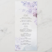 Elegant Spring paarse stoffige blauwe snijbloemen Programmakaart (Achterkant)