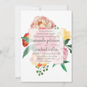 Elegant spring peonies en bladeren bloementeelt kaart (Voorkant)