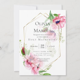 Elegant Spring Pink Poppy Floral Kaart