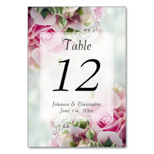 Elegant Spring Pink Roses op Blauwgroen Floral Wed Kaart