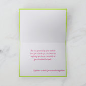 Elegant Spring Season Flowers roze Green Greeting Kaart (Binnen)