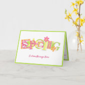 Elegant Spring Season Flowers roze Green Greeting Kaart (Gele Bloem)