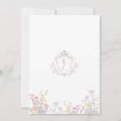 Elegant Spring Summer Wildflowers Crest Wedding Kaart (Achterkant)