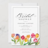 Elegant Spring Tulip Calligraphy Vrijgezellenfeest Kaart (Voorkant)