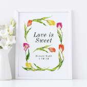 Elegant Spring Tulip Vrijgezellenfeest Favor Sign Poster