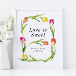 Elegant Spring Tulip Vrijgezellenfeest Favor Sign Poster