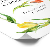 Elegant Spring Tulip Vrijgezellenfeest Favor Sign Poster (Hoek)