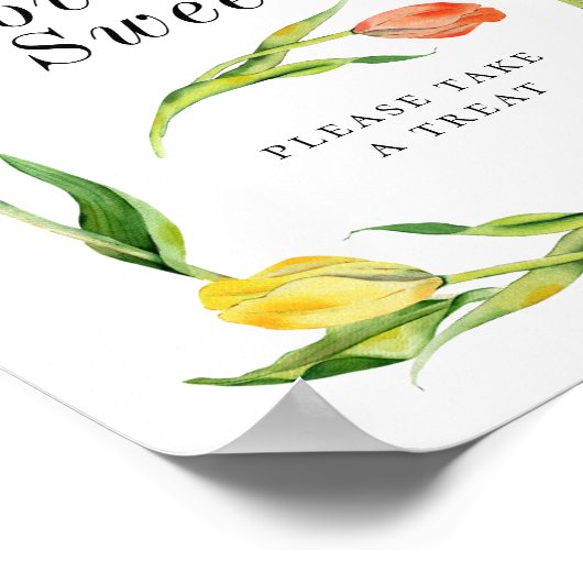 Elegant Spring Tulip Vrijgezellenfeest Favor Sign Poster (Hoek)