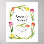 Elegant Spring Tulip Vrijgezellenfeest Favor Sign Poster (Voorkant)