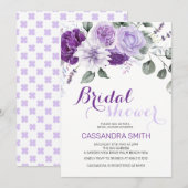 Elegant Spring Violet Floral Bridal Shower Kaart (Voorkant / Achterkant)