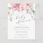 Elegant Spring Waterverf Floral Baby shower Uitnodiging Briefkaart (Voorkant)