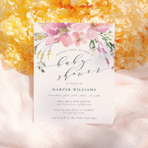 Elegant Spring Waterverf Floral Baby shower