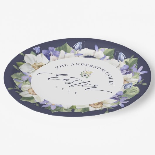 Elegant Spring Waterverf Floral-paaspapier Papieren Bordje (Gekanteld)