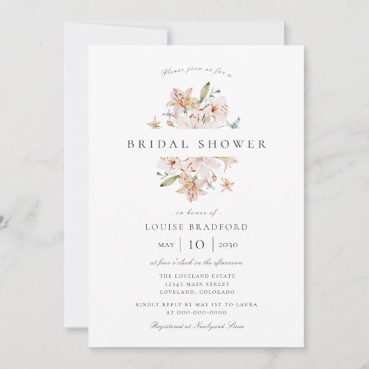 Elegant Spring Waterverf Floral Vrijgezellenfeest Kaart (Voorkant)