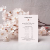Elegant Spring Wedding Day Schedule Design Informatiekaartje