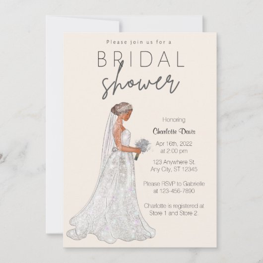 Elegant Spring Wedding Gown Vrijgezellenfeest Invi Kaart (Voorkant)