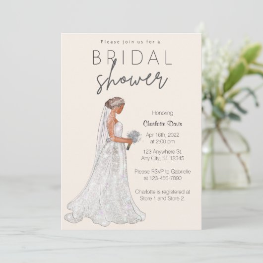 Elegant Spring Wedding Gown Vrijgezellenfeest Invi Kaart (Staand voorkant)