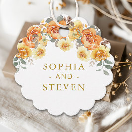 Elegant spring Wedding with tangerine flowers Bedankjes Labels