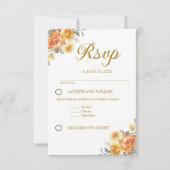 Elegant spring Wedding with tangerine flowers RSVP Kaartje (Voorkant)