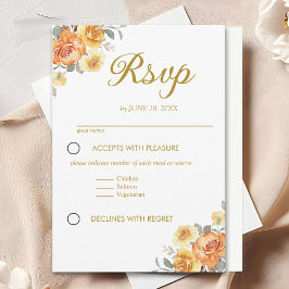 Elegant spring Wedding with tangerine flowers RSVP Kaartje