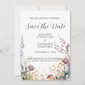 Elegant Spring Wild Flowers Wedding Save the Date (Voorkant)