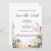 Elegant Spring Wild Flowers Wedding Save the Date (Voorkant / Achterkant)