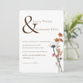 Elegant Spring Wildbloemen Letter BackG Wedding Kaart (Staand voorkant)