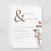 Elegant Spring Wildbloemen Letter BackG Wedding