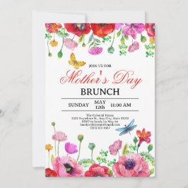 Elegant Spring Wildflower Chic Moederdag Brunch Kaart