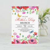 Elegant Spring Wildflower Chic Moederdag Brunch Kaart (Staand voorkant)
