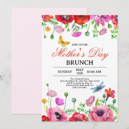 Elegant Spring Wildflower Chic Moederdag Brunch Kaart