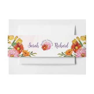 Elegant Spring Wildflower Floral Wedding Uitnodigingen Wikkel