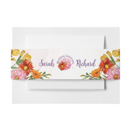 Elegant Spring Wildflower Floral Wedding Uitnodigingen Wikkel (Voorkant Voorbeeld)