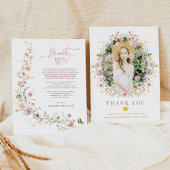 Elegant Spring Wildflower Garden Afstuderen Foto Bedankkaart