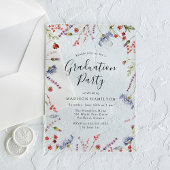 Elegant Spring Wildflower Graduparty Acryl Uitnodigingen
