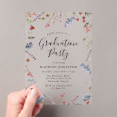 Elegant Spring Wildflower Graduparty Acryl Uitnodigingen (Insitu (Draagbaar))