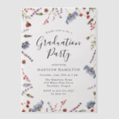 Elegant Spring Wildflower Graduparty Vellum Uitnodigingen (Voorkant)