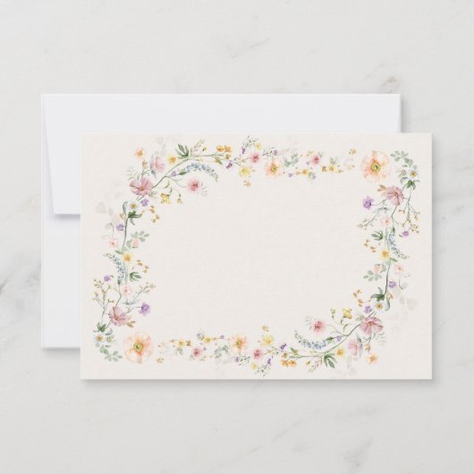 Elegant Spring Wildflower Meadow Bruiloft RSVP Kaa Kaart (Achterkant)