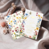 Elegant Spring Wildflower Meadow Garden Afstuderen Folie Uitnodiging