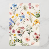 Elegant Spring Wildflower Meadow Garden Afstuderen Folie Uitnodiging (Achterkant)