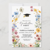 Elegant Spring Wildflower Meadow Garden Afstuderen Kaart (Voorkant)