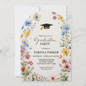 Elegant Spring Wildflower Meadow Garden Afstuderen Kaart (Voorkant)