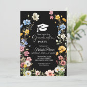 Elegant Spring Wildflower Meadow Garden Afstuderen Kaart (Staand voorkant)