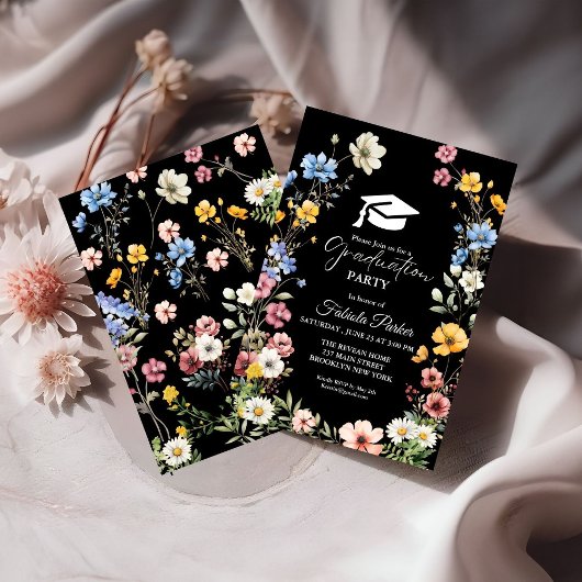 Elegant Spring Wildflower Meadow Garden Afstuderen Kaart