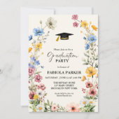 Elegant Spring Wildflower Meadow Garden Afstuderen Kaart (Voorkant)