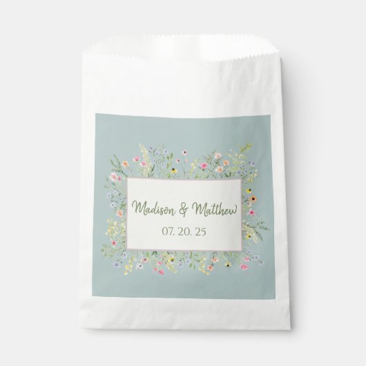 Elegant Spring Wildflower Wedding Bedankzakje (Voorkant)