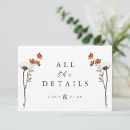 Elegant Spring Wildflower Wedding Detail Kaart