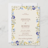 Elegant Spring Wildflower Wedding Invitation Kaart (Voorkant)